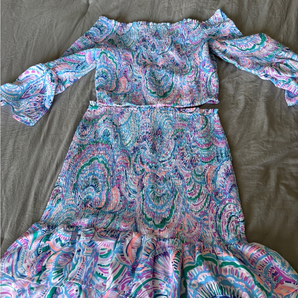 Lilly Pulitzer Multicolor 2 piece Smocked Dress
